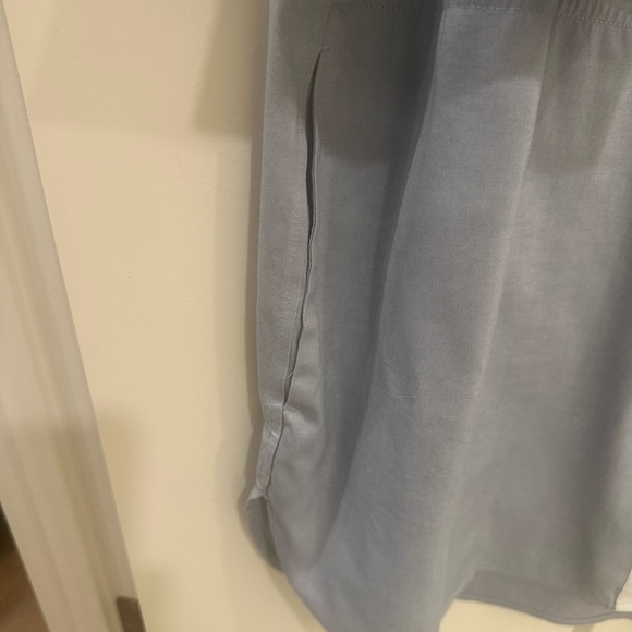 Chico's Blue and White Shirt Jacket - Picture 6 of 9